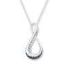 Diamond Infinity Necklace 1/20 cttw Black/White Sterling Silver