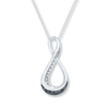 Thumbnail Image 0 of Diamond Infinity Necklace 1/20 cttw Black & White Sterling Silver