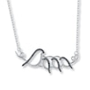Thumbnail Image 1 of Bird Necklace Black & White Diamonds Sterling Silver