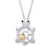 Thumbnail Image 1 of Diamond Turtle Necklace 1/10 carat tw Sterling Silver & 10K Yellow Gold