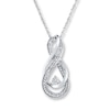 Thumbnail Image 1 of Infinity Symbol Necklace Diamond Accents Sterling Silver