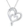 Thumbnail Image 0 of Double Heart Necklace Diamond Accents Sterling Silver