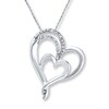 Thumbnail Image 1 of Double Heart Necklace Diamond Accents Sterling Silver
