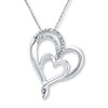 Thumbnail Image 0 of Double Heart Necklace Diamond Accents Sterling Silver