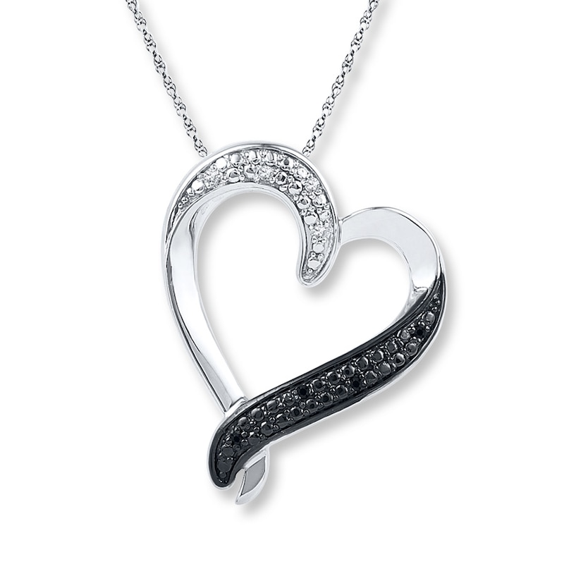 Diamond Heart Key Pendant Necklace | Sterling Silver | White | Size 18 | I Am Loved