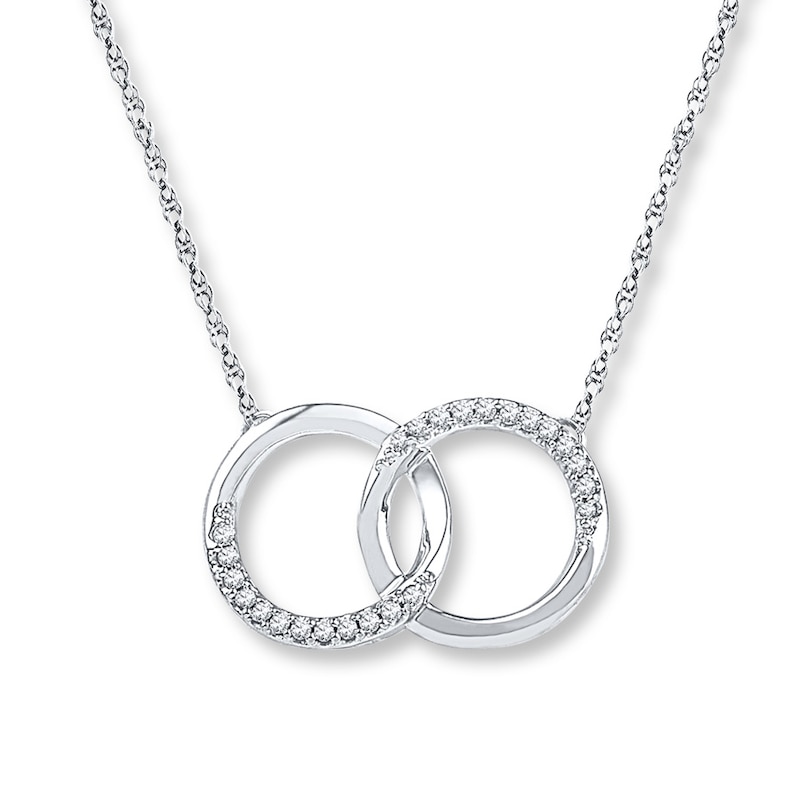 Diamond Necklace 1/10 ct tw Round-cut 10K White Gold | Kay