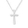 Thumbnail Image 0 of Diamond Cross Necklace 1/6 ct tw Round-cut 10K White Gold