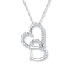 Thumbnail Image 0 of Diamond Heart Necklace 1/10 ct tw Round-cut 10K White Gold