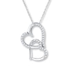 Thumbnail Image 1 of Diamond Heart Necklace 1/10 ct tw Round-cut 10K White Gold