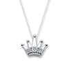 Thumbnail Image 0 of Young Teen Crown Necklace Diamond Accents Sterling Silver