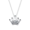 Thumbnail Image 1 of Young Teen Crown Necklace Diamond Accents Sterling Silver