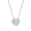 Thumbnail Image 1 of Heart Young Teen Necklace Diamond Accents Sterling Silver