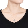 Thumbnail Image 2 of Heart Locket Necklace 1/20 ct tw Round-Cut Sterling Silver