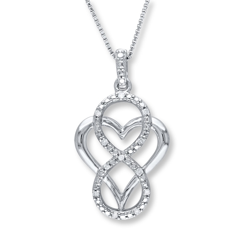 Main Image 1 of Diamond Necklace 1/20 ct tw Round-Cut Sterling Silver