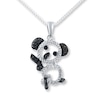 Thumbnail Image 0 of Diamond Koala Necklace 1/20 ct tw Black/White Sterling Silver