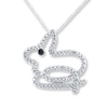 Thumbnail Image 1 of Rabbit Necklace Diamond Accents Sterling Silver 18&quot;