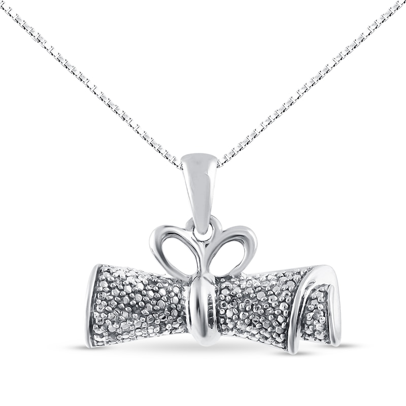 Main Image 1 of Diploma Necklace Diamond Accents Sterling Silver