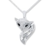 Thumbnail Image 0 of Fox Necklace 1/20 ct tw Diamonds Sterling Silver 18"