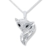 Thumbnail Image 1 of Fox Necklace 1/20 ct tw Diamonds Sterling Silver 18&quot;