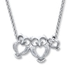 Thumbnail Image 1 of Owl Family Necklace Diamond Accents Sterling Silver