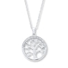 Thumbnail Image 0 of Tree of Life Necklace 1/10 ct tw Diamonds Sterling Silver