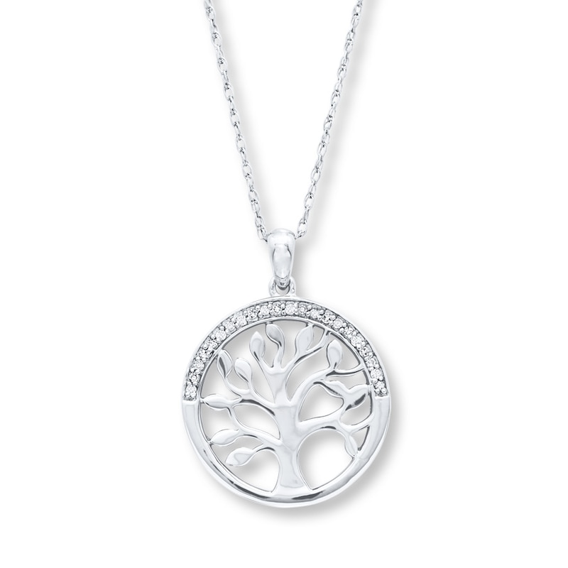 Tree of Life Necklace 1/10 ct tw Diamonds Sterling Silver