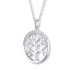 Thumbnail Image 1 of Tree of Life Necklace 1/10 ct tw Diamonds Sterling Silver