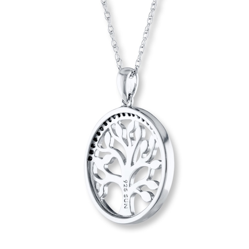 Tree of Life Necklace 1/10 ct tw Diamonds Sterling Silver