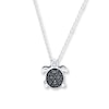 Thumbnail Image 1 of Young Teen Turtle Necklace Black Diamonds Sterling Silver 17&quot;