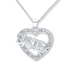 Thumbnail Image 1 of &quot;Sister&quot; Heart Necklace 1/20 ct tw Diamonds Sterling Silver