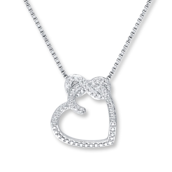 Heart Necklace 1/20 ct tw Diamonds Sterling Silver