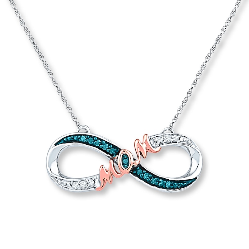 Main Image 1 of Infinity Necklace 1/10 ct tw Diamonds Sterling Silver & 10K Rose Gold