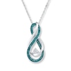 Infinity Symbol Necklace Diamond Accents Sterling Silver 18"