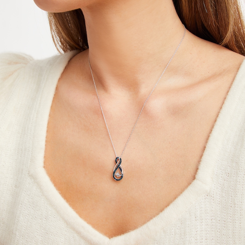 Main Image 2 of Infinity Symbol Necklace Diamond Accents Sterling Silver 18&quot;