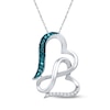 Thumbnail Image 0 of Infinity Heart Necklace 1/15 cttw Blue Diamonds Sterling Silver