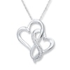 Thumbnail Image 1 of Infinity Heart Necklace 1/20 ct tw Diamonds Sterling Silver