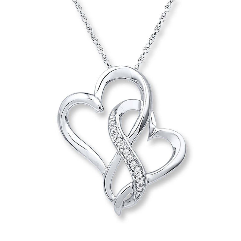 Infinity Heart Necklace 1/20 ct tw Diamonds Sterling Silver