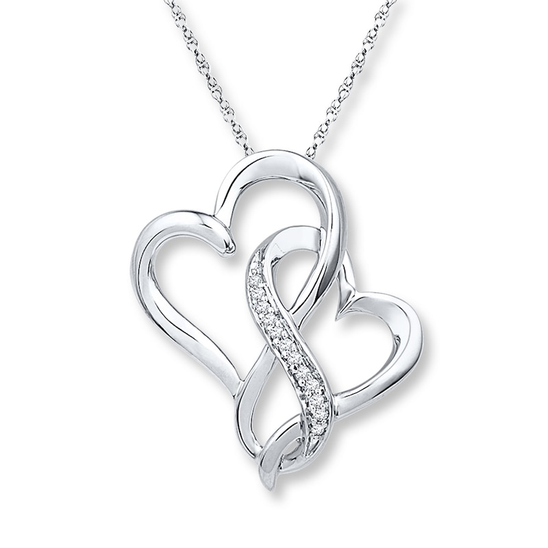 Main Image 1 of Infinity Heart Necklace 1/20 ct tw Diamonds Sterling Silver