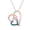 Thumbnail Image 0 of Heart Necklace 1/6 ct tw Blue Diamonds 10K Rose Gold