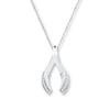 Wishbone Necklace 1/20 ct tw Diamonds Sterling Silver