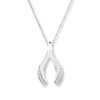 Thumbnail Image 1 of Wishbone Necklace 1/20 ct tw Diamonds Sterling Silver