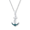 Thumbnail Image 0 of Anchor Necklace 1/15 ct tw Blue Diamonds Sterling Silver