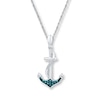Thumbnail Image 1 of Anchor Necklace 1/15 ct tw Blue Diamonds Sterling Silver