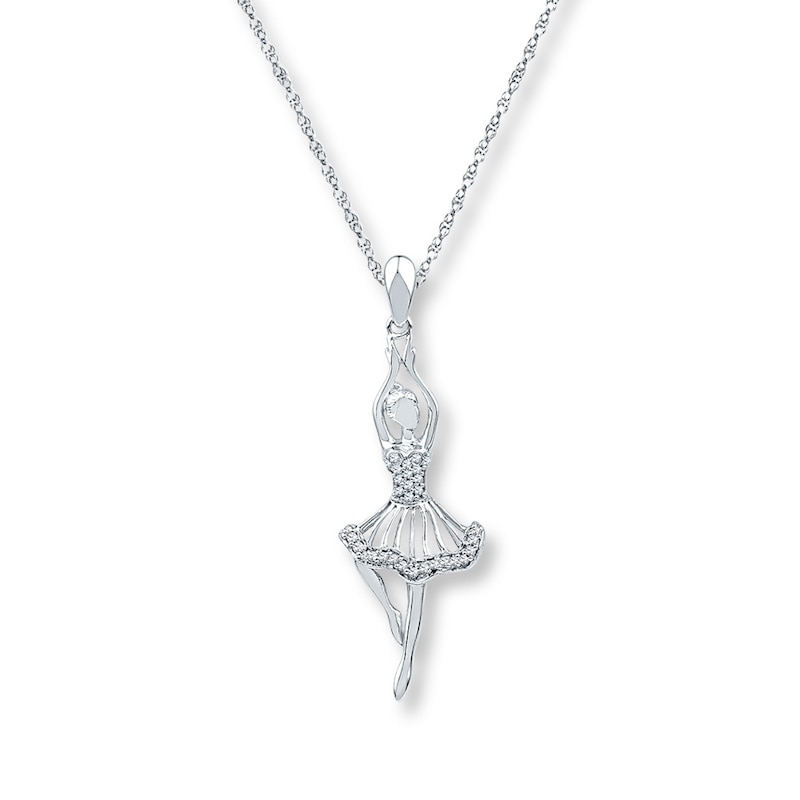 Main Image 1 of Ballerina Necklace 1/10 ct tw Diamonds Sterling Silver