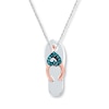 Thumbnail Image 0 of Flip-Flop Necklace Blue Diamonds Sterling Silver & 10K Rose Gold