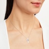 Thumbnail Image 1 of Flip-Flop Necklace Blue Diamonds Sterling Silver & 10K Rose Gold