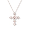 Thumbnail Image 1 of Diamond Cross Necklace 1/8 ct tw Round-cut 10K Rose Gold