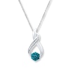 Thumbnail Image 1 of Diamond Necklace 1/6 ct tw Blue/White 10K White Gold