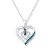 Thumbnail Image 0 of Diamond Heart Necklace 1/6 ct tw Blue & Black Sterling Silver
