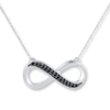 Thumbnail Image 1 of Infinity Necklace 1/10 ct tw Black Diamonds Sterling Silver